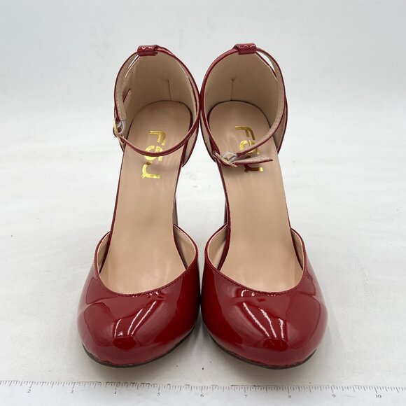 FSJ Wine Almond Toe Ankle Strap D'Orsay Pump High Heels Party Prom Casual Sandal - Picture 3 of 8